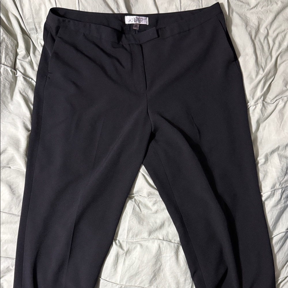 Kasper Women's stretch crepe tab front Trouser Black Pants